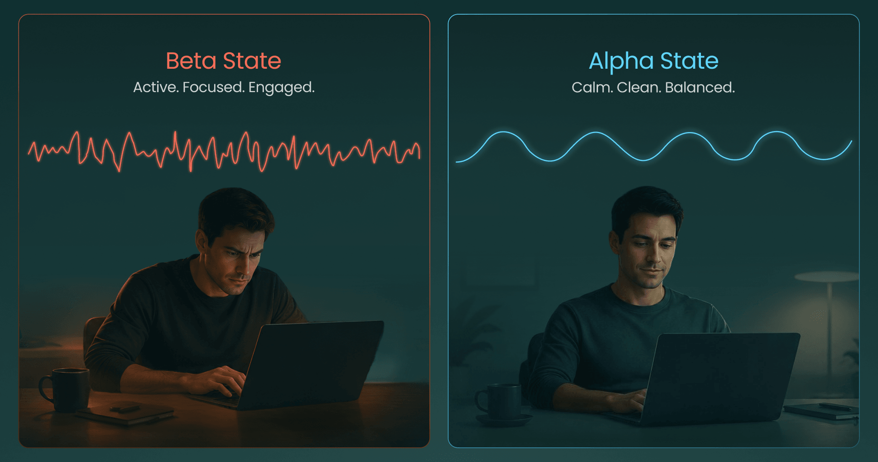 Beta vs Alpha Brainwaves made simpler for explanation