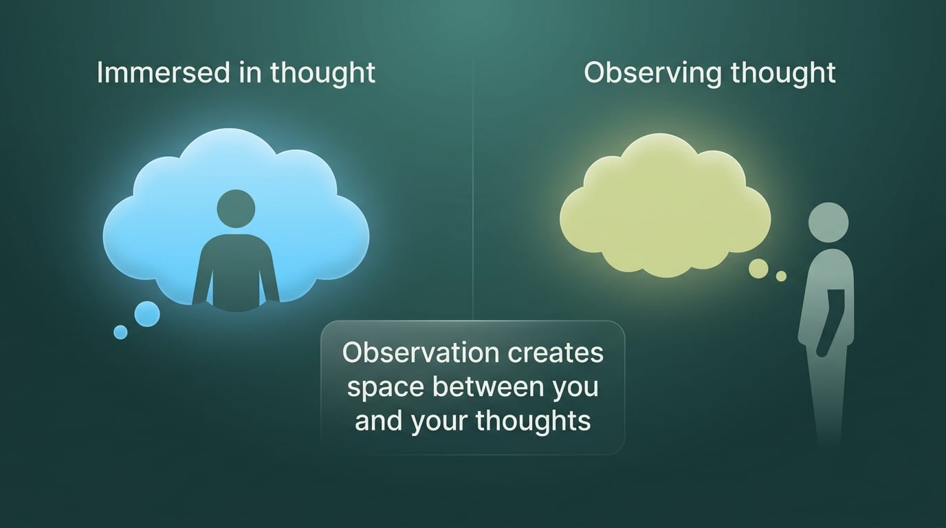 What happens in the brain when you observe your thoughts?